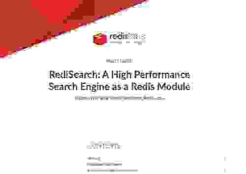 REDISEARCOMENTEARCE：一个高性能搜索引擎作为Redis模块